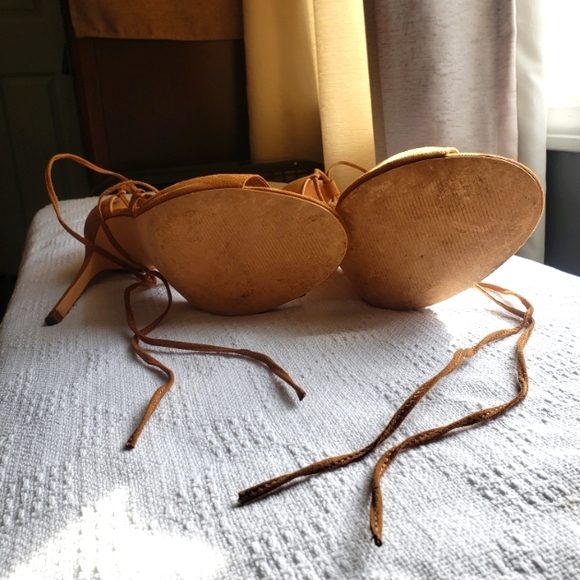 🏝3for$25 Beautiful Faux Brown Suede Wrap Sandals - Picture 4 of 4